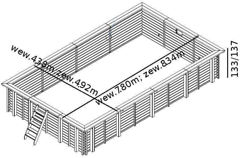Basen drewniany PEARL OF SOUTH 8,34 x 4,92 x 1,37 m-Baseny-Baseny.pl